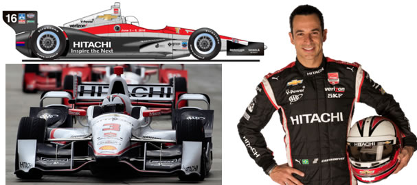 <img alt="Chevrolet Detroit Belle Isle Grand Prix show car, (bottom) No. 3 Hitachi Team Penske Dallara/Chevrolet and three-time Indianapolis 500 champion, Helio Castroneves" src="images/12072015.jpg">